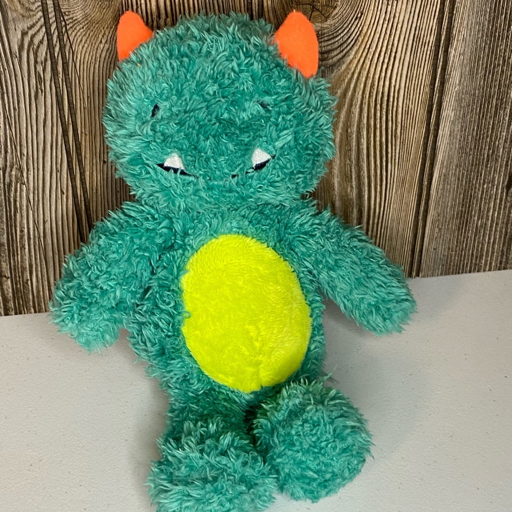 Carters Monster Alien Green Teal Plush Horns 2015 Toy Stuffed Animal - Steamed